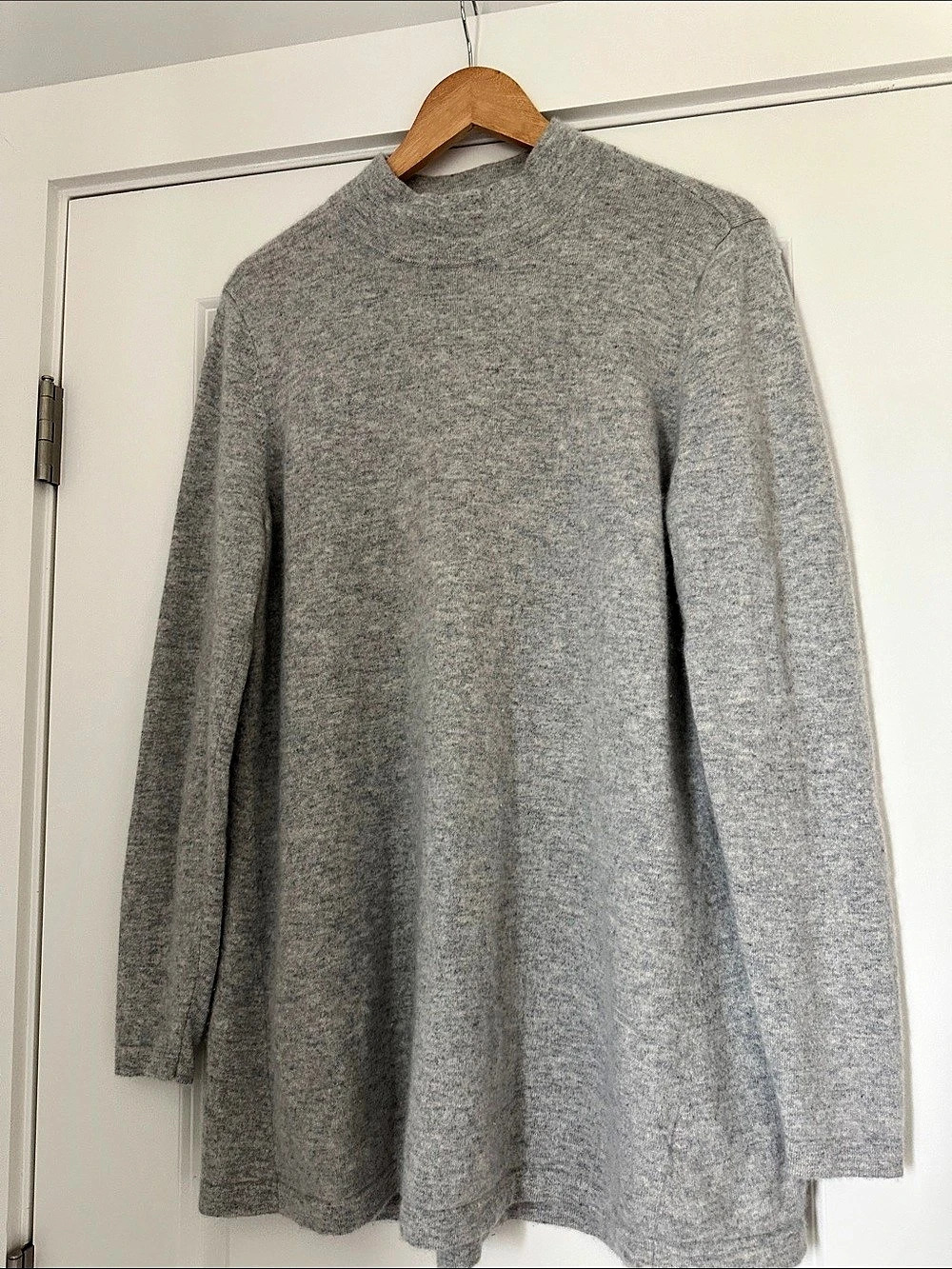 Lands' End Cashmere Crewneck Tunic Gray Size Large Like New